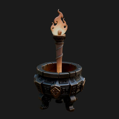 Tripod Brazier Torch Model Design 2 3D Print Model