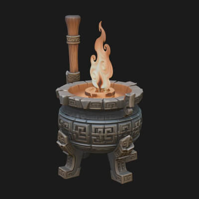 Tripod Brazier Torch Model Design 3 3D Print Model