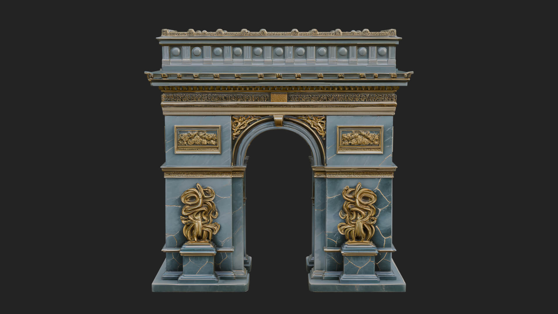 Triumphal Victory Arch Design 1 3D Print Model 3D Model