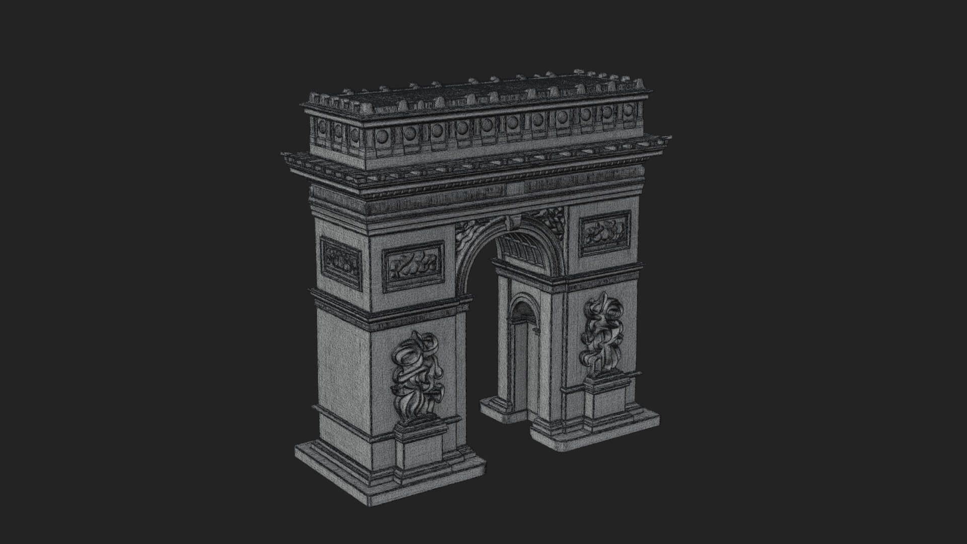 Triumphal Victory Arch Design 1 3D Print Model 3D Model