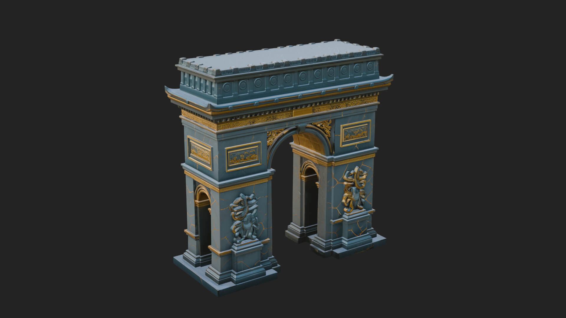 Triumphal Victory Arch Design 2 3D Print Model 3D Model