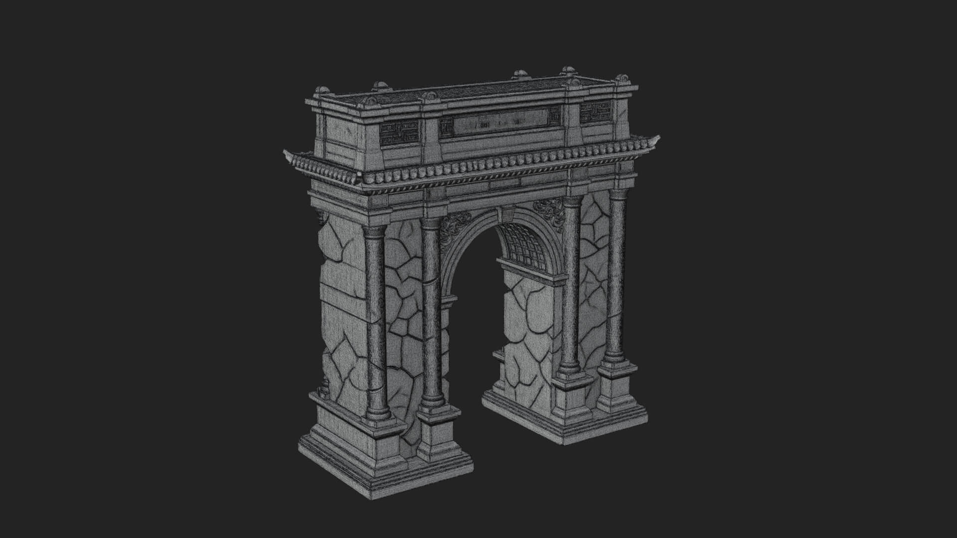 Triumphal Victory Arch Design 3 3D Print Model 3D Model