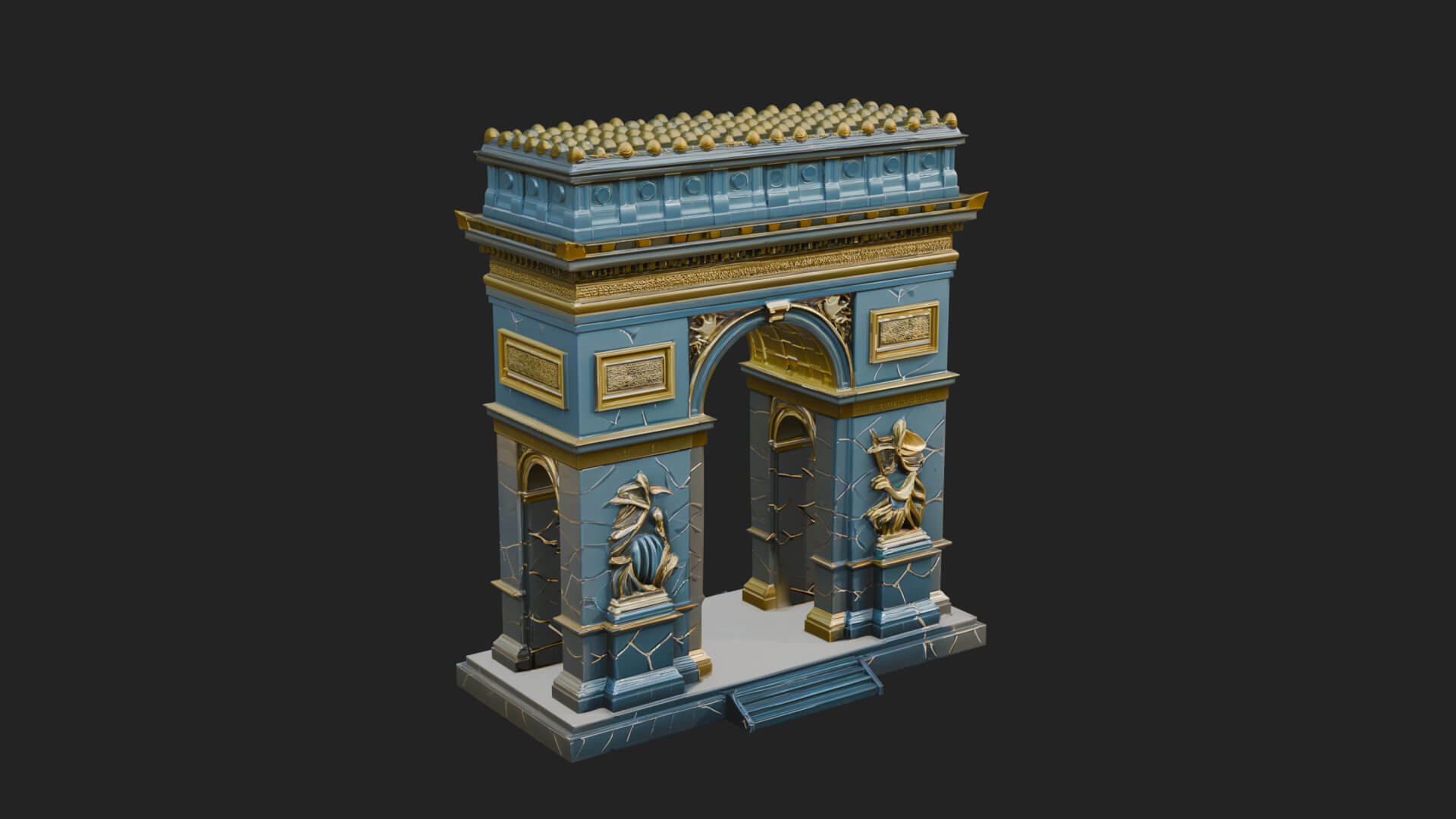 Triumphal Victory Arch Design 4 3D Print Model 3D Model