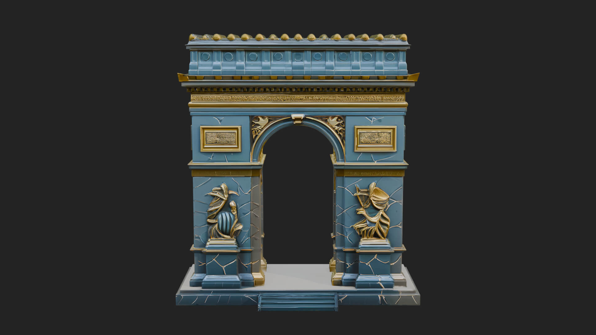 Triumphal Victory Arch Design 4 3D Print Model 3D Model