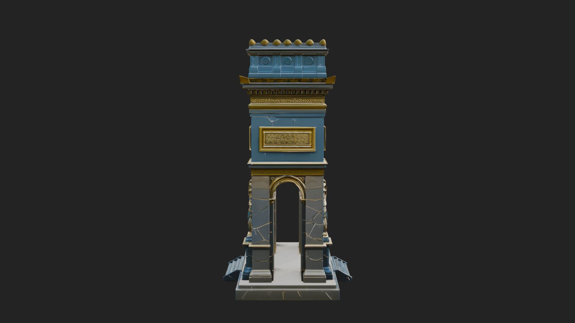 Triumphal Victory Arch Design 4 3D Print Model 3D Model