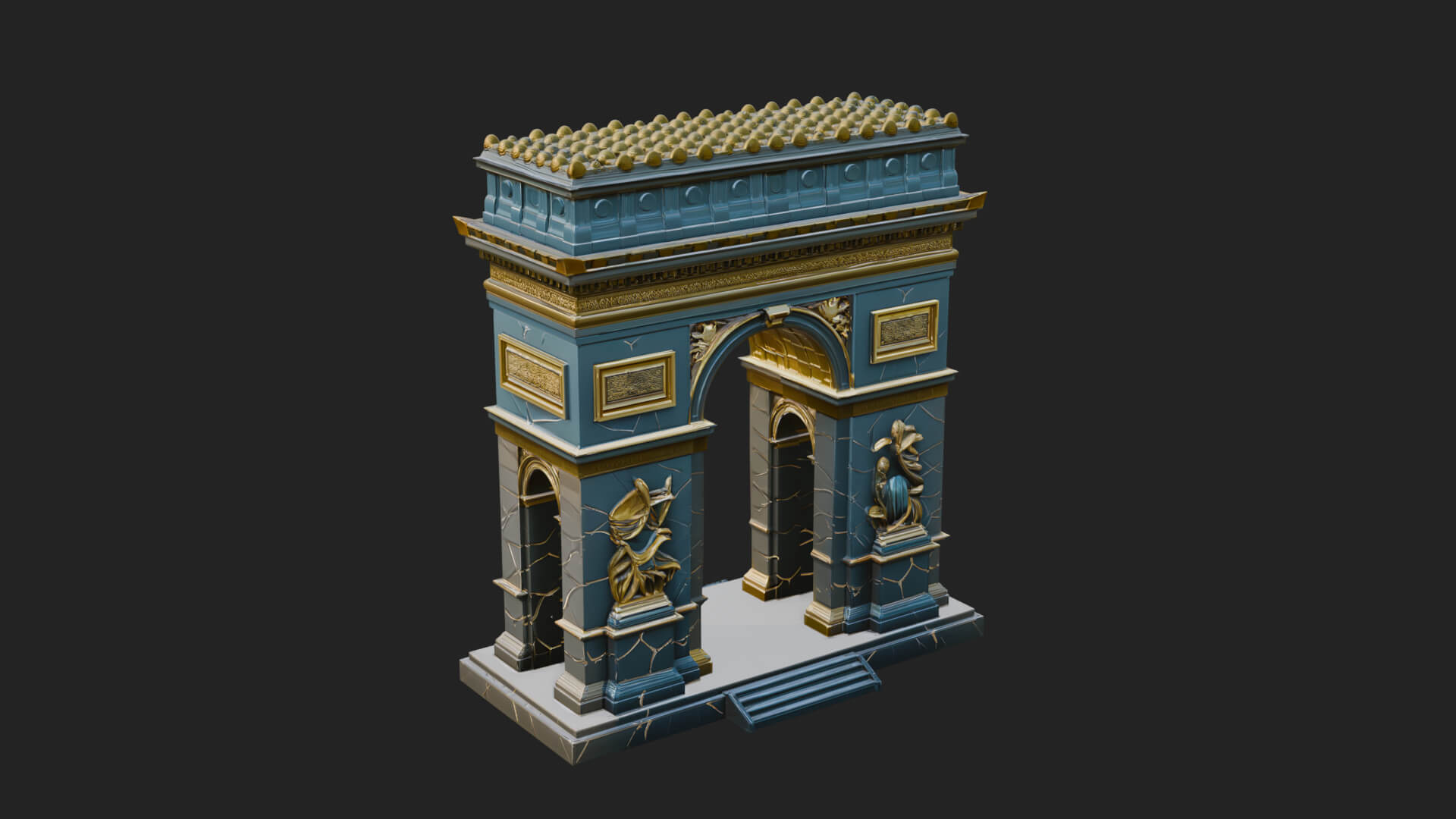 Triumphal Victory Arch Design 4 3D Print Model 3D Model