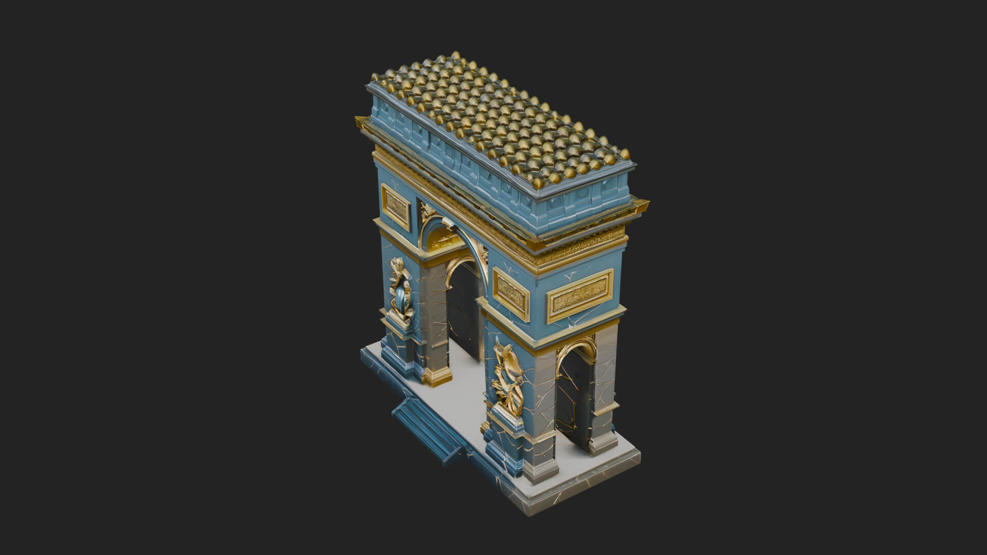 Triumphal Victory Arch Design 4 3D Print Model 3D Model