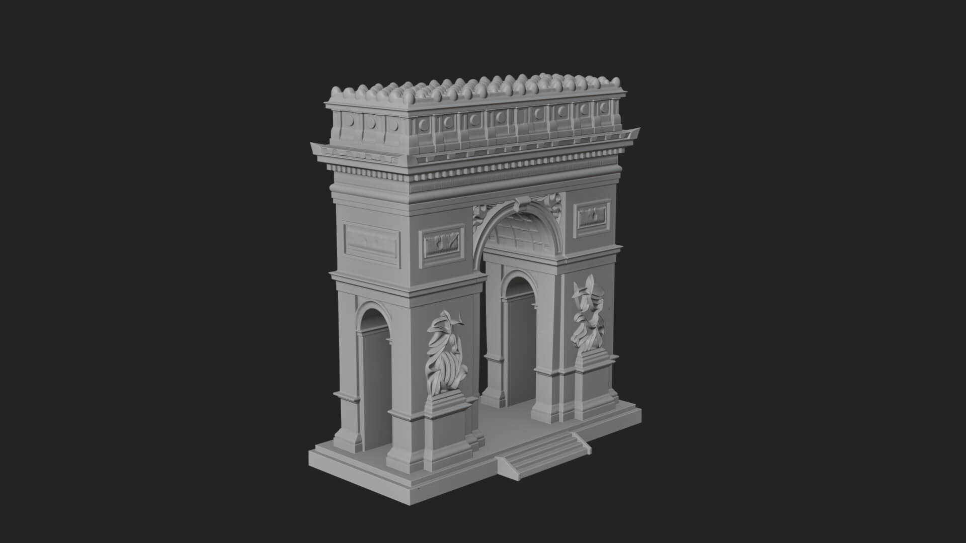 Triumphal Victory Arch Design 4 3D Print Model 3D Model