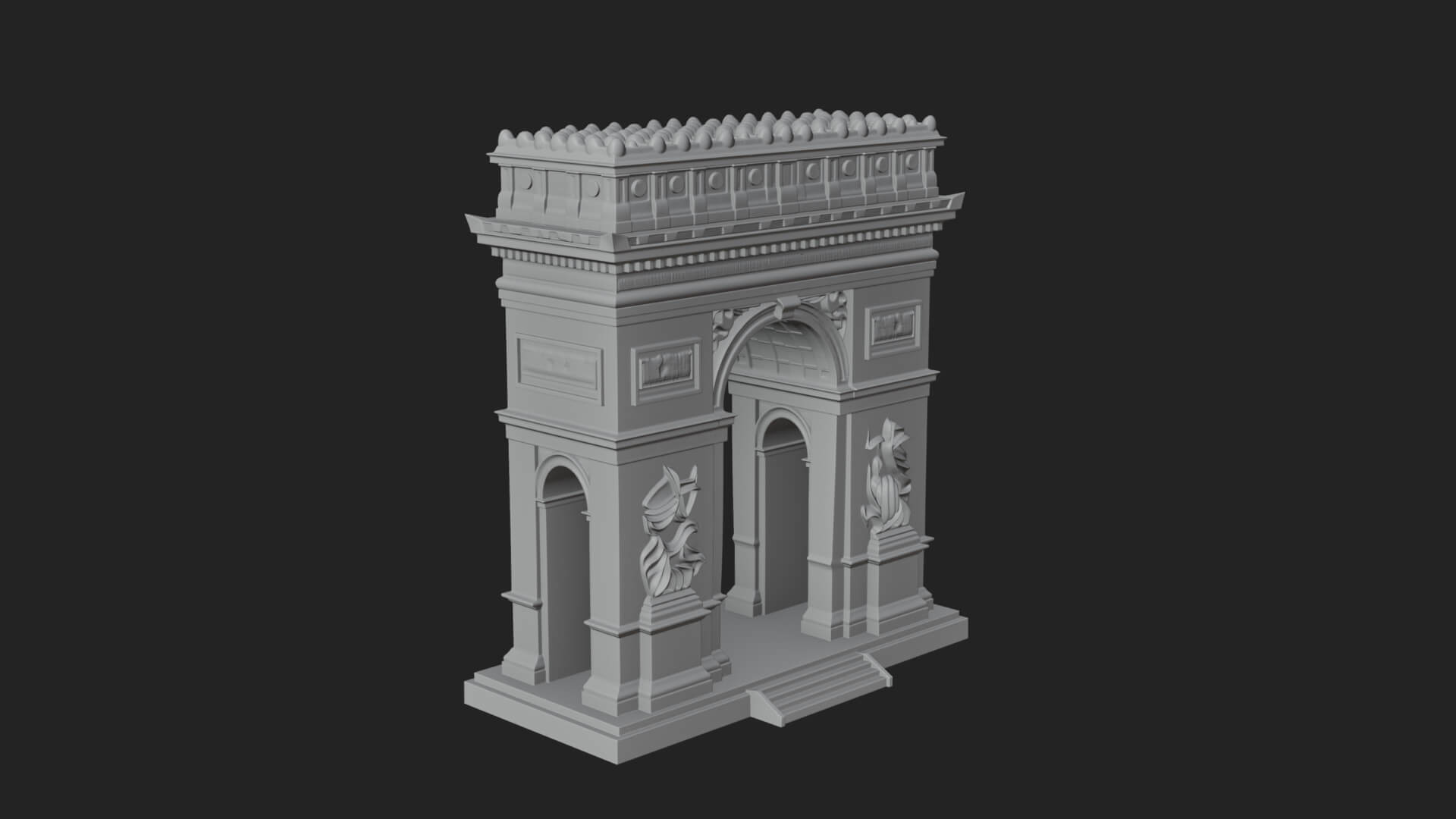 Triumphal Victory Arch Design 4 3D Print Model 3D Model