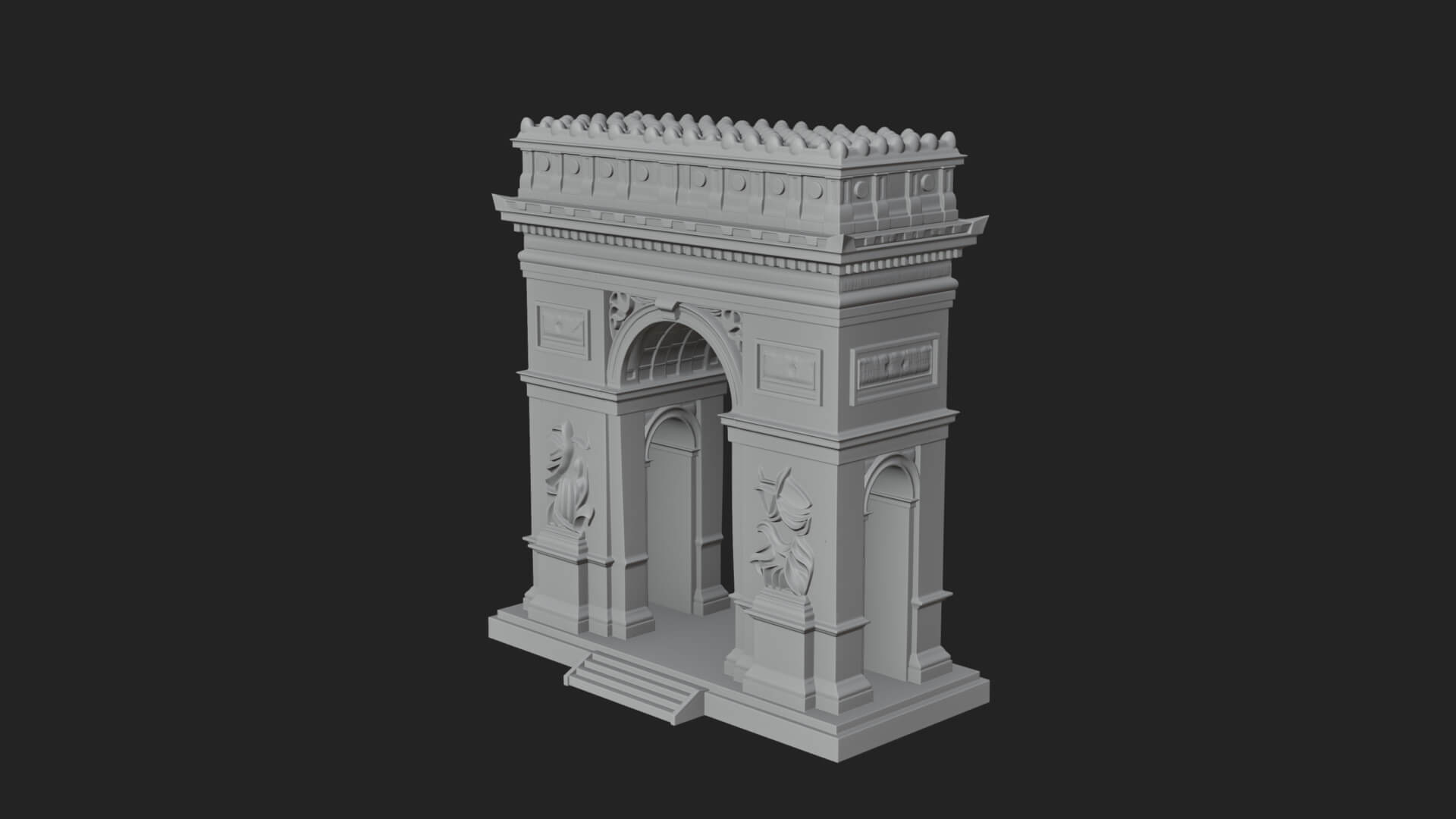 Triumphal Victory Arch Design 4 3D Print Model 3D Model