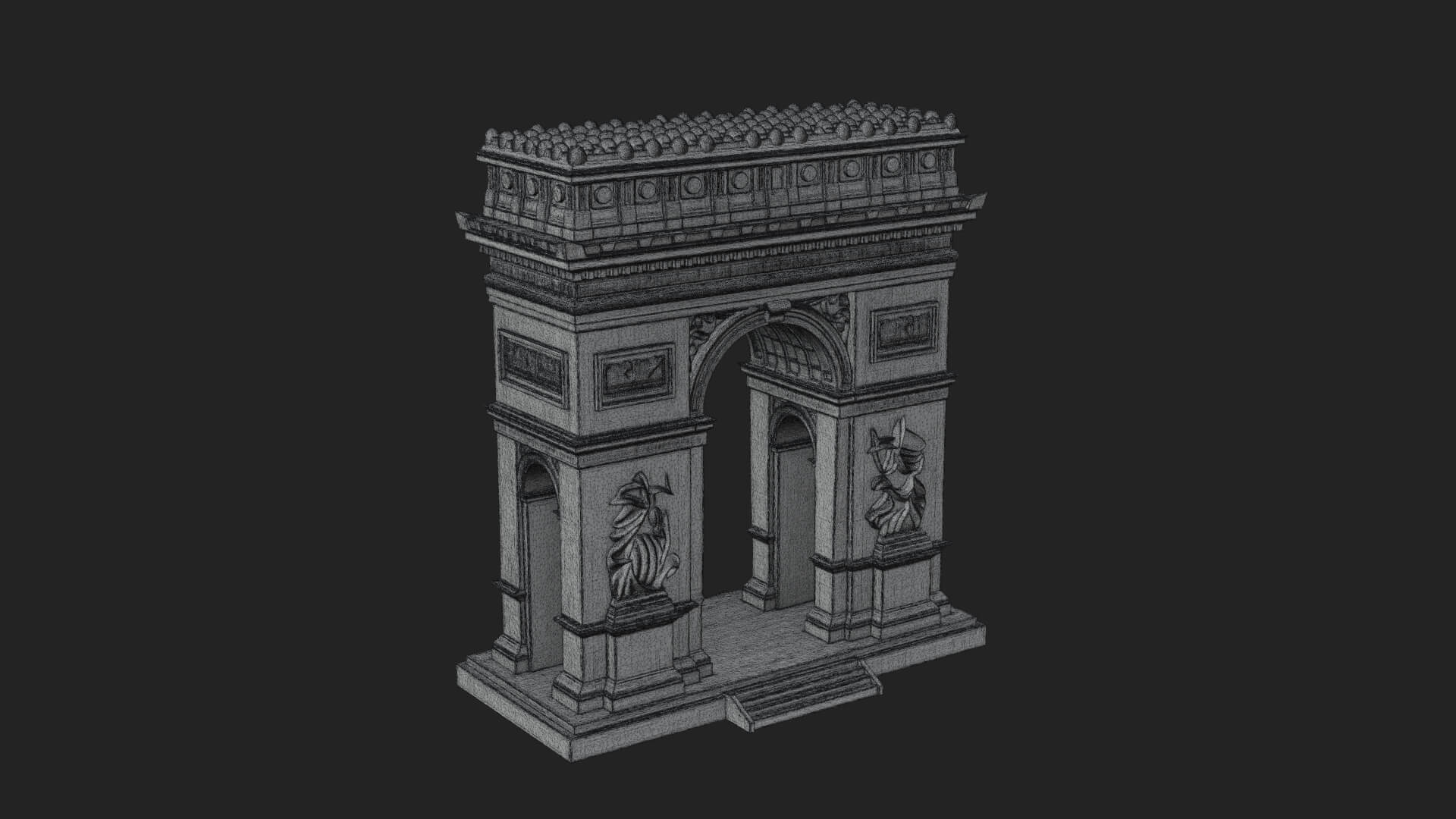 Triumphal Victory Arch Design 4 3D Print Model 3D Model