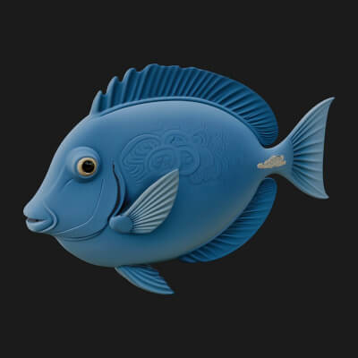 Tropical Fish Statue Design 3 3D Print Model