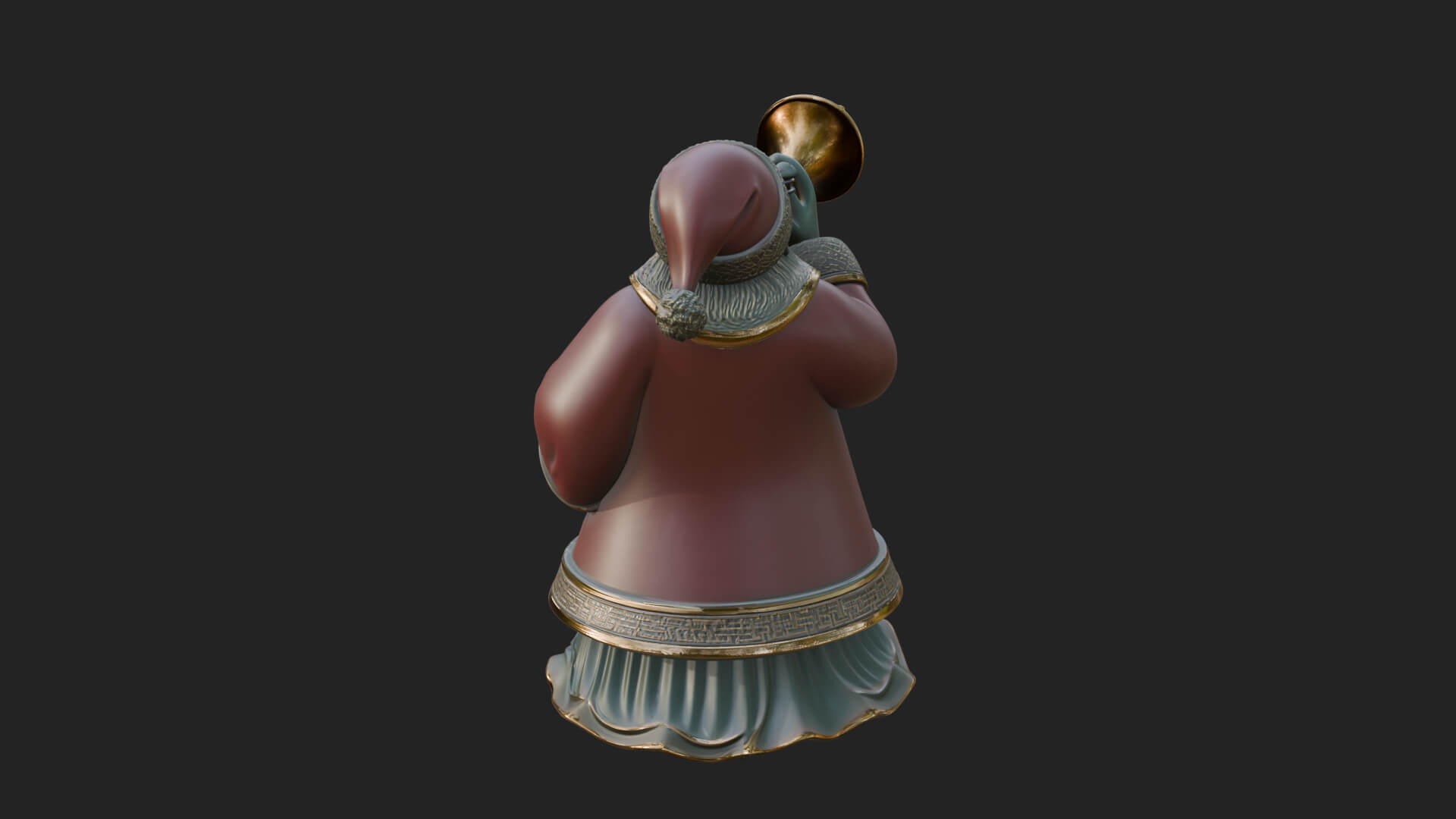 Trumpet Playing Santa Statue Design 1 3D Print Model 3D Model