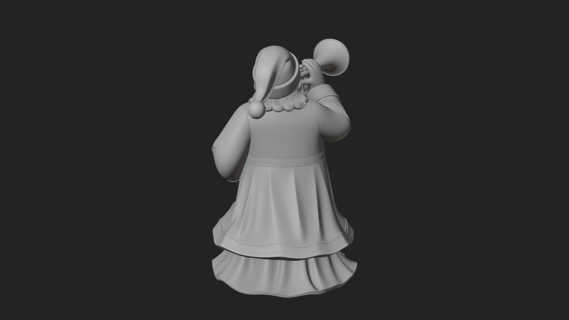 Trumpet Playing Santa Statue Design 2 3D Print Model 3D Model