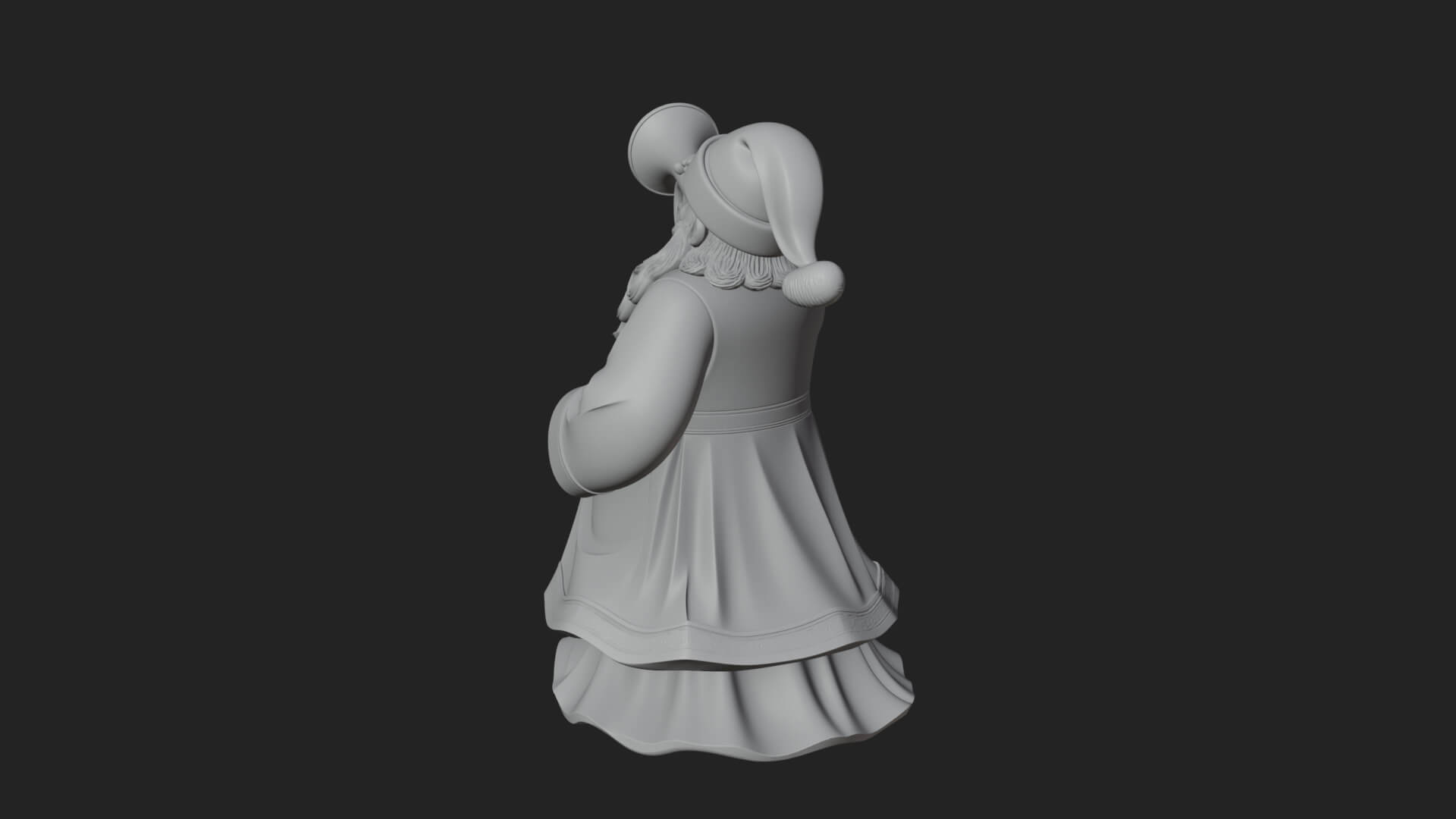 Trumpet Playing Santa Statue Design 2 3D Print Model 3D Model