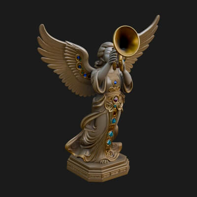 Trumpeting Angel Statue Design 1 3D Print Model