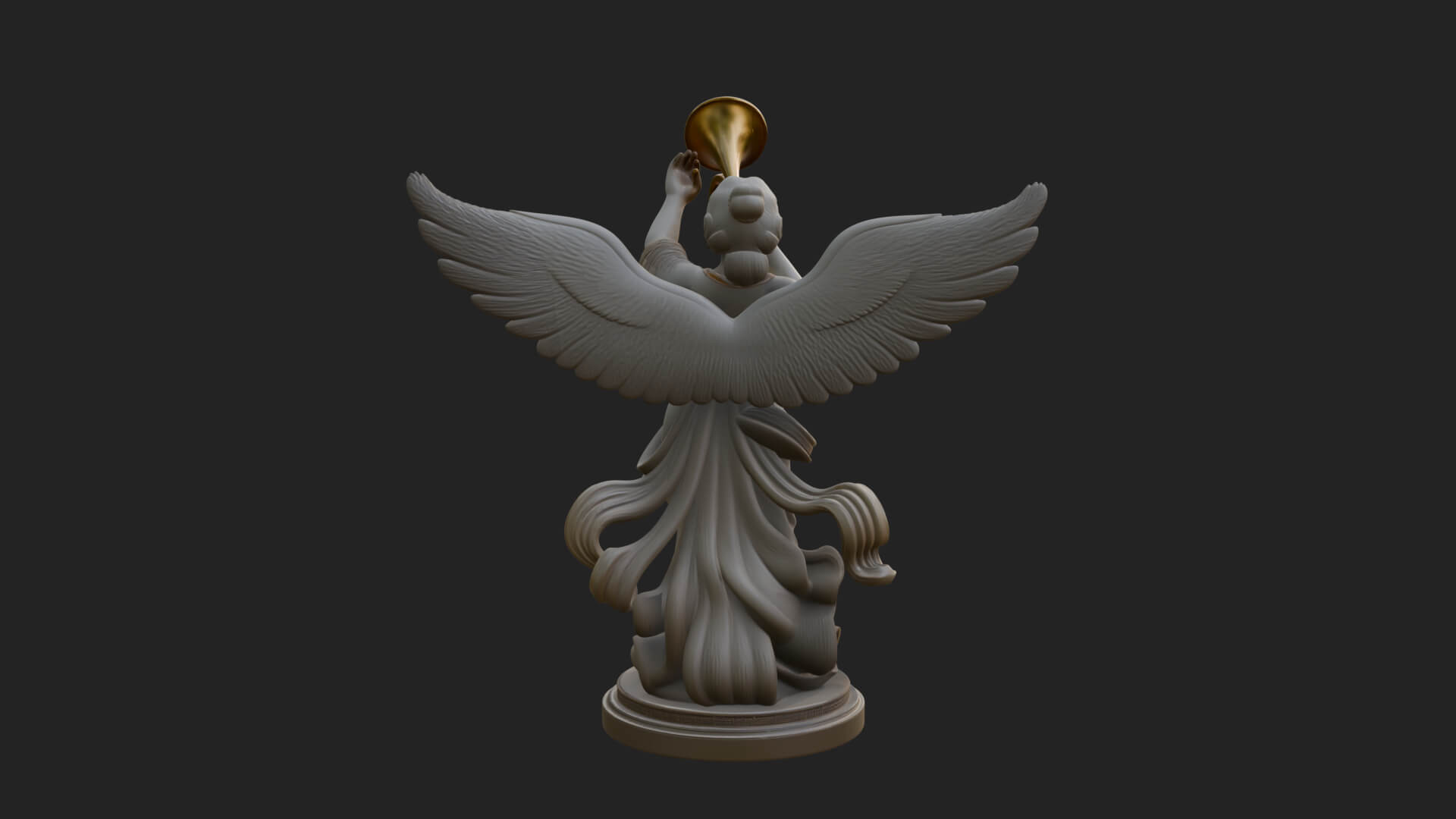 Trumpeting Angel Statue Design 2 3D Print Model 3D Model