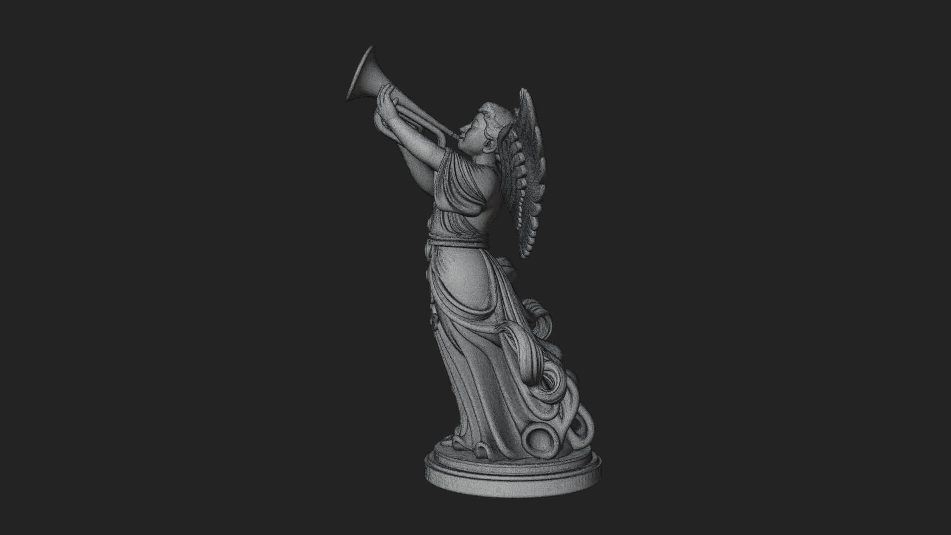 Trumpeting Angel Statue Design 2 3D Print Model 3D Model