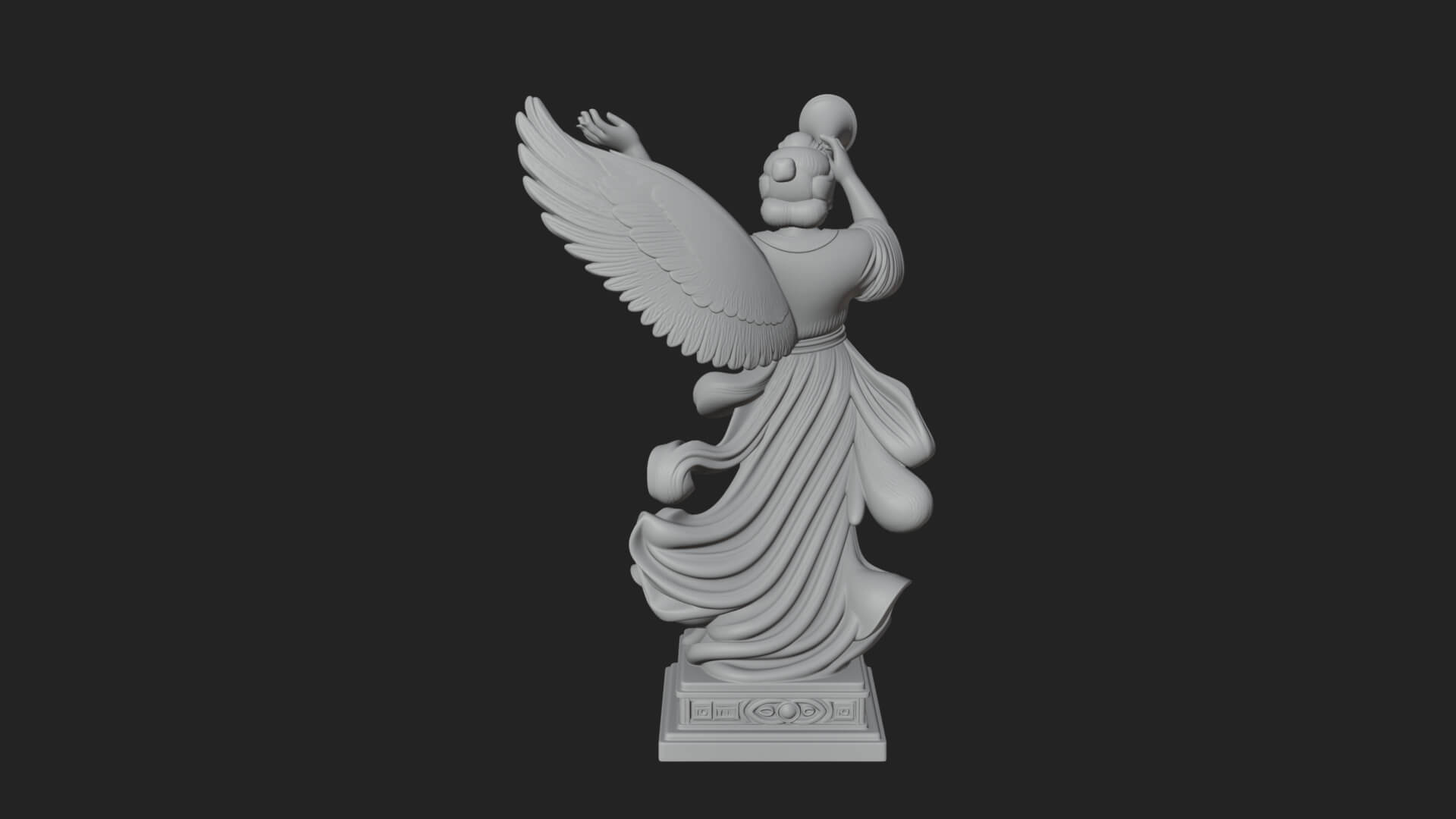 Trumpeting Angel Statue Design 3 3D Print Model 3D Model