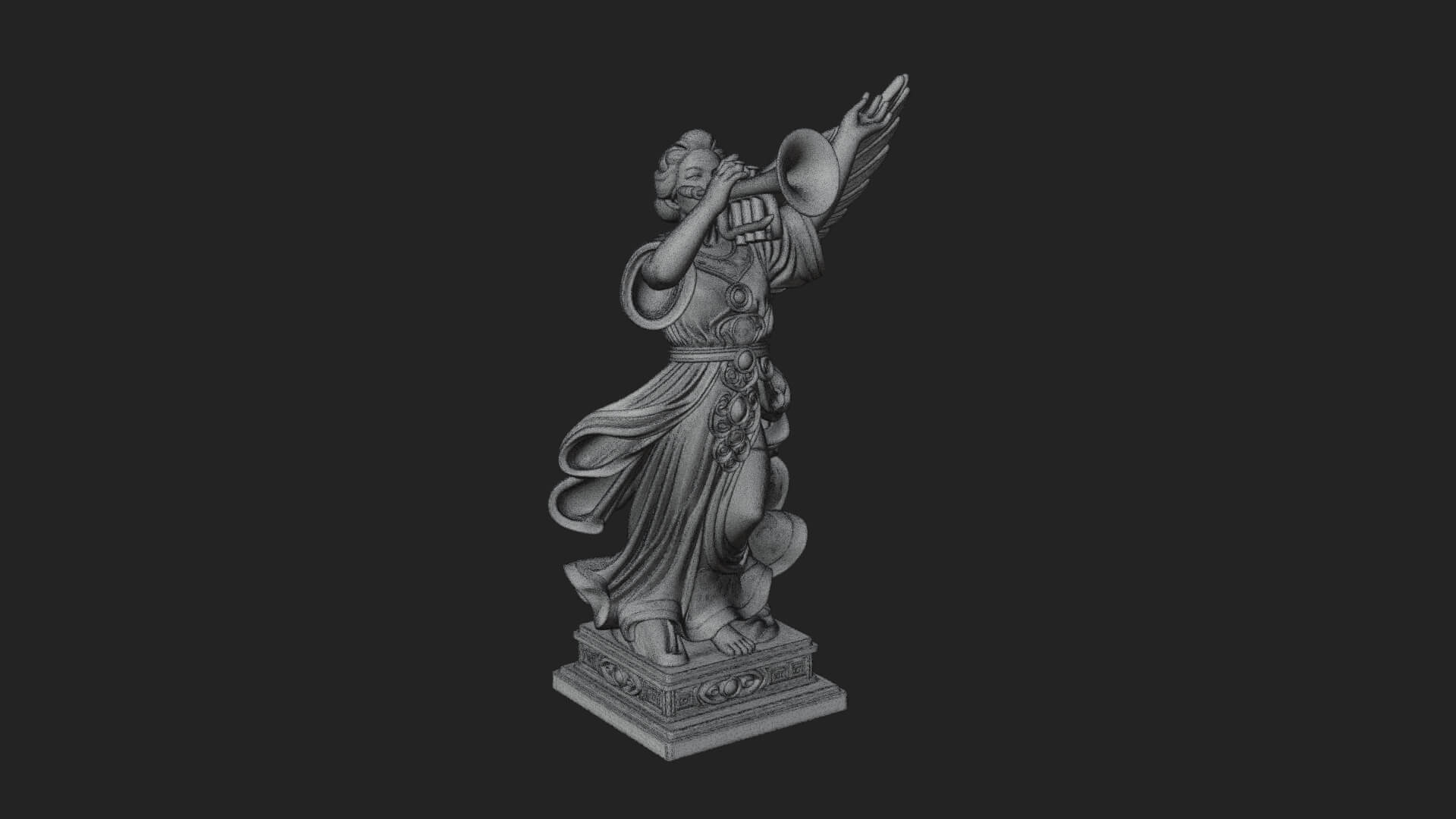 Trumpeting Angel Statue Design 3 3D Print Model 3D Model