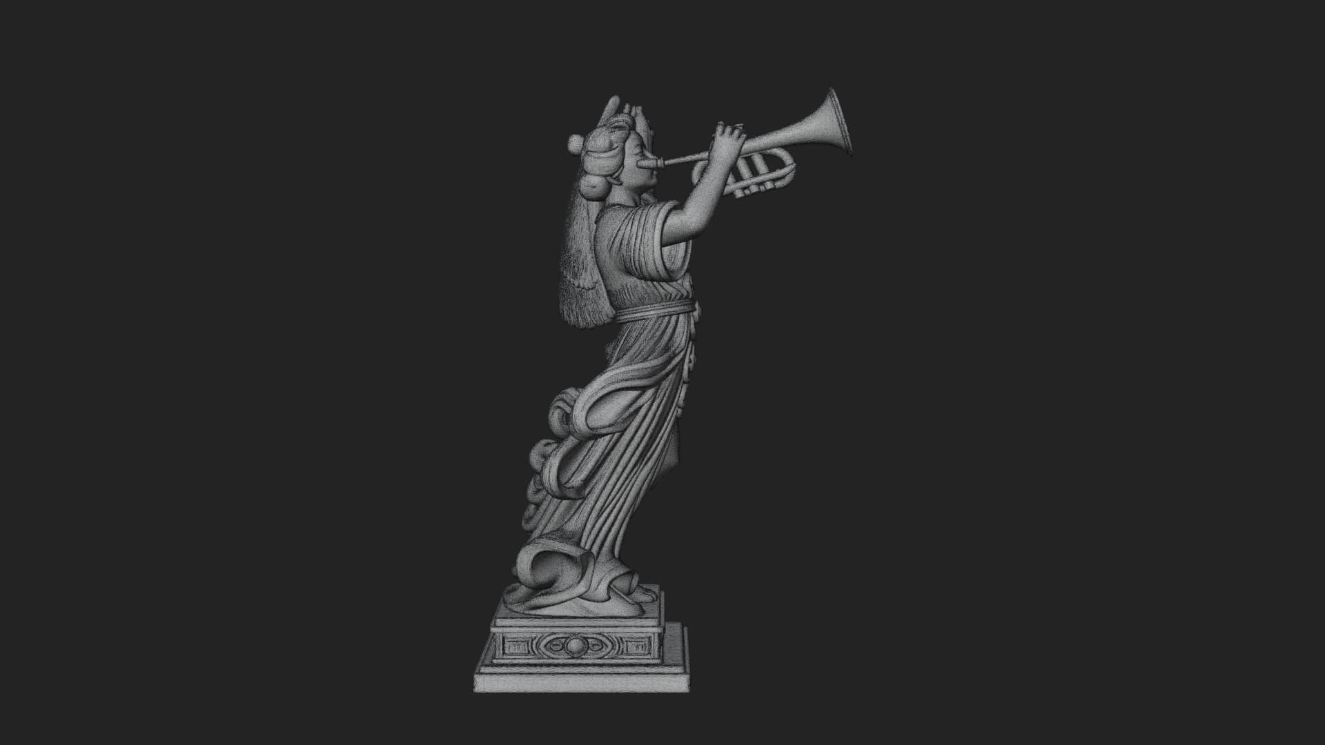 Trumpeting Angel Statue Design 3 3D Print Model 3D Model