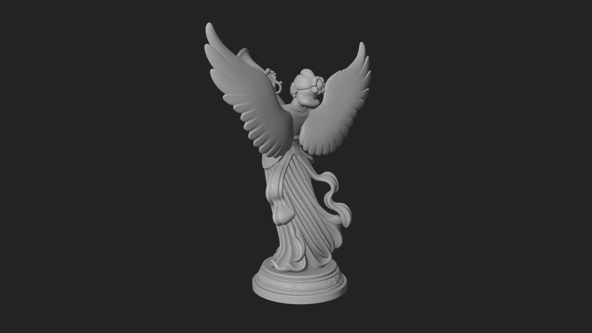 Trumpeting Angel Statue Design 4 3D Print Model 3D Model