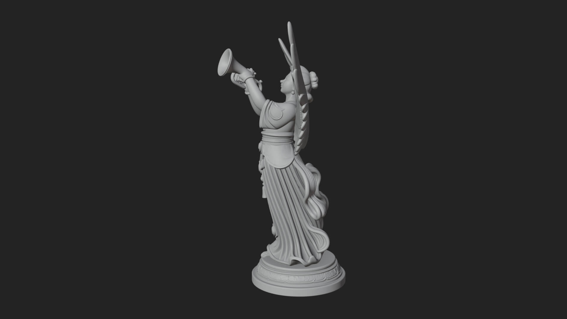 Trumpeting Angel Statue Design 4 3D Print Model 3D Model