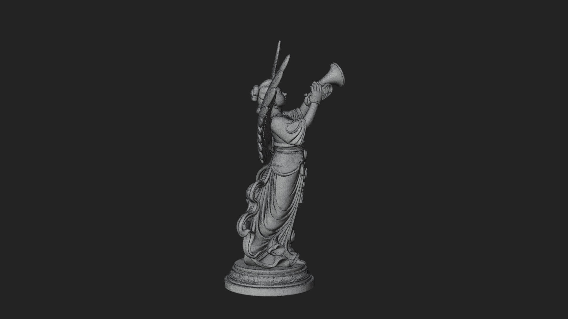 Trumpeting Angel Statue Design 4 3D Print Model 3D Model