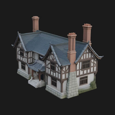 Tudor Timber House Design 2 3D Print Model