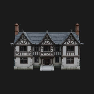 Tudor Timber House Design 3 3D Print Model