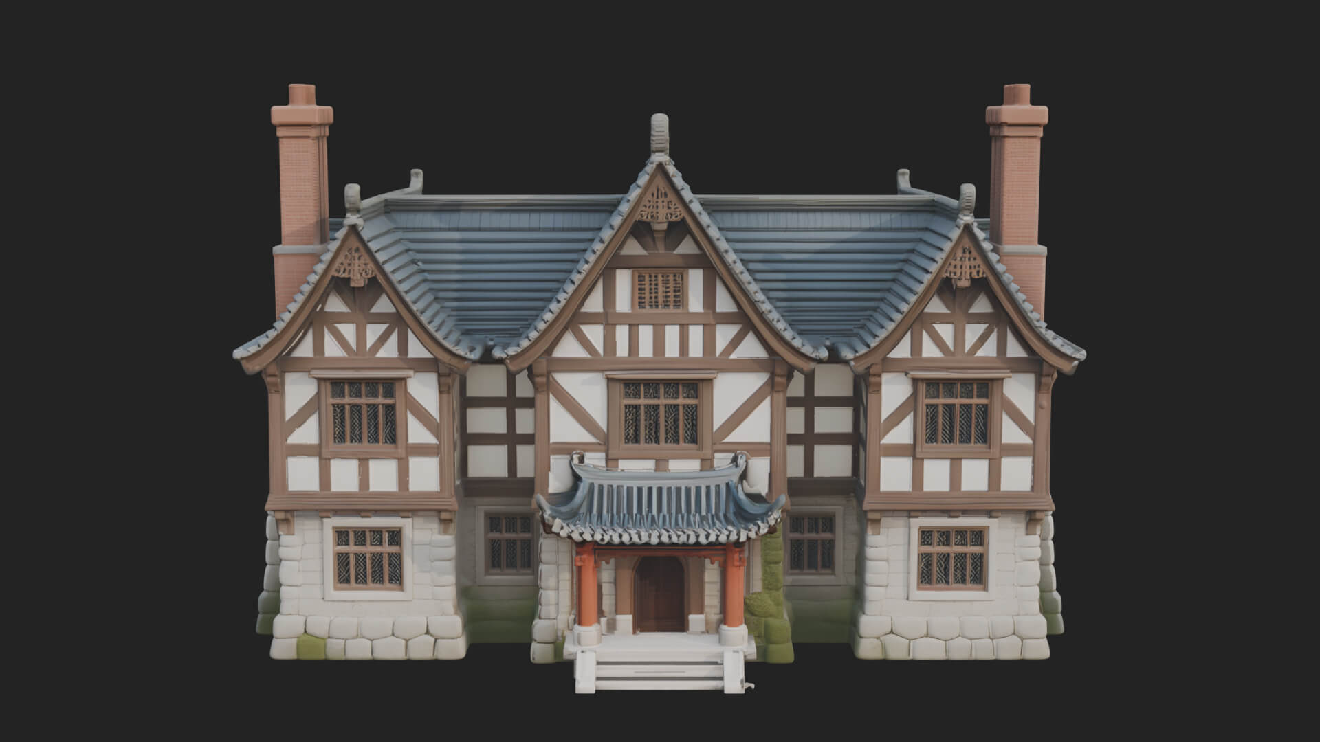 Tudor Timber House Design 4 3D Print Model 3D Model