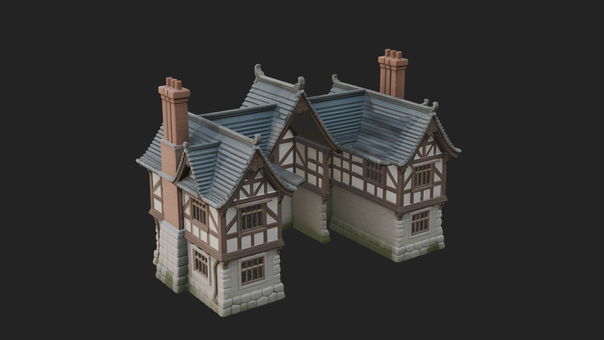 Tudor Timber House Design 4 3D Print Model 3D Model