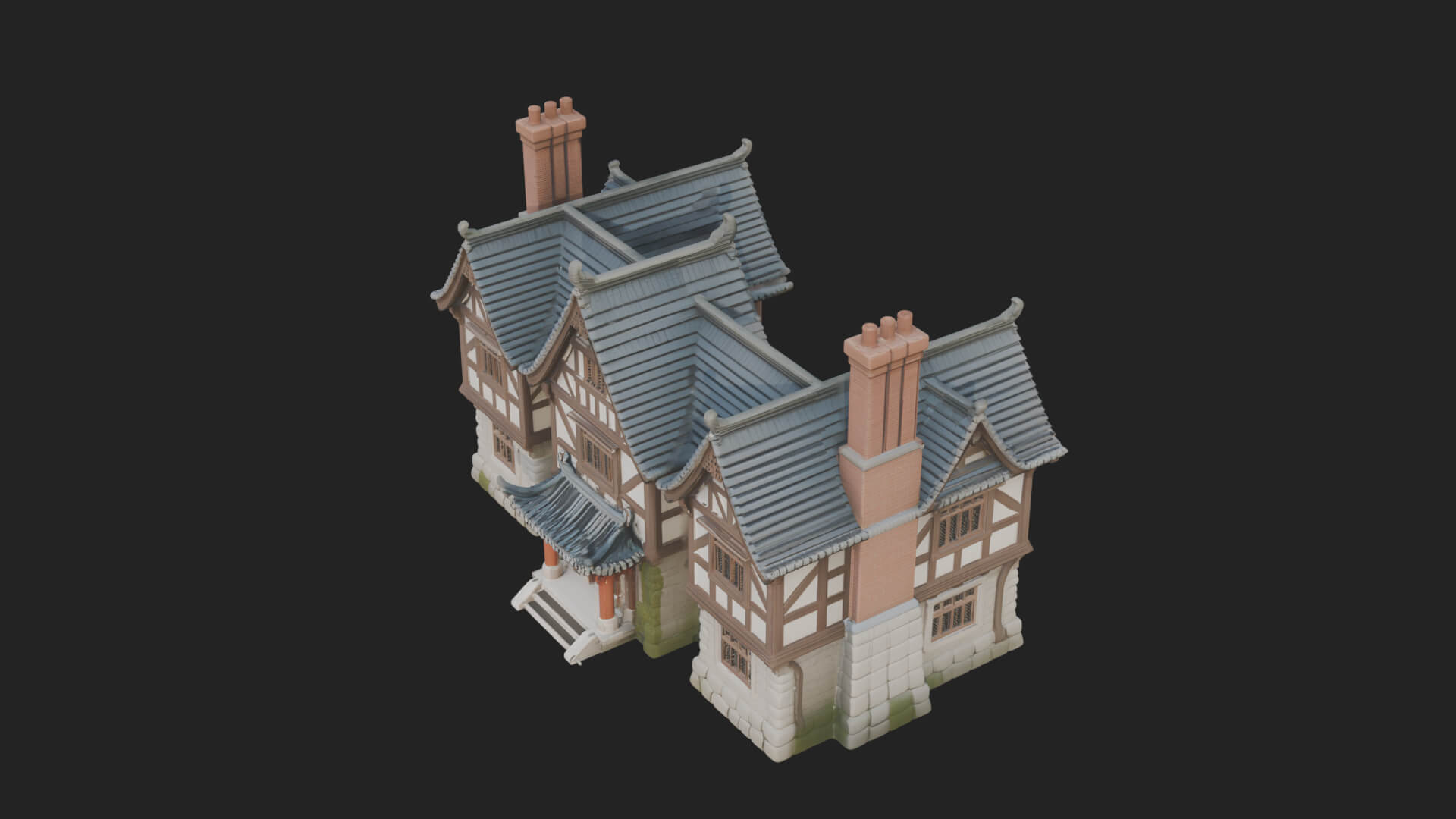 Tudor Timber House Design 4 3D Print Model 3D Model