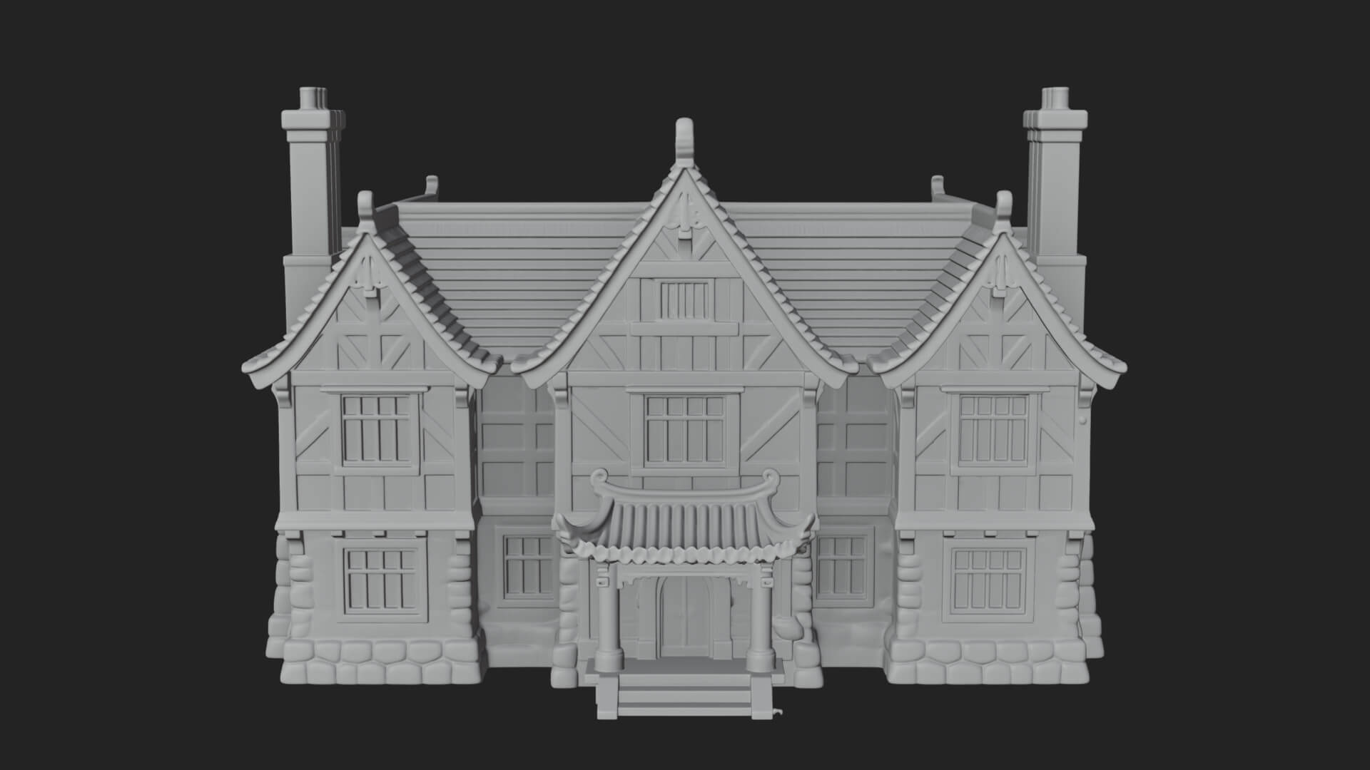 Tudor Timber House Design 4 3D Print Model 3D Model