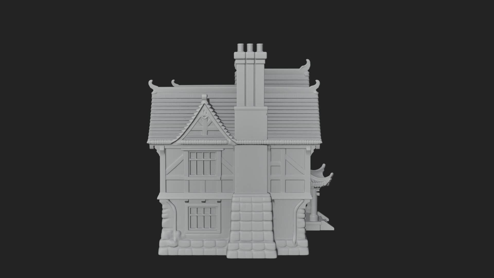 Tudor Timber House Design 4 3D Print Model 3D Model