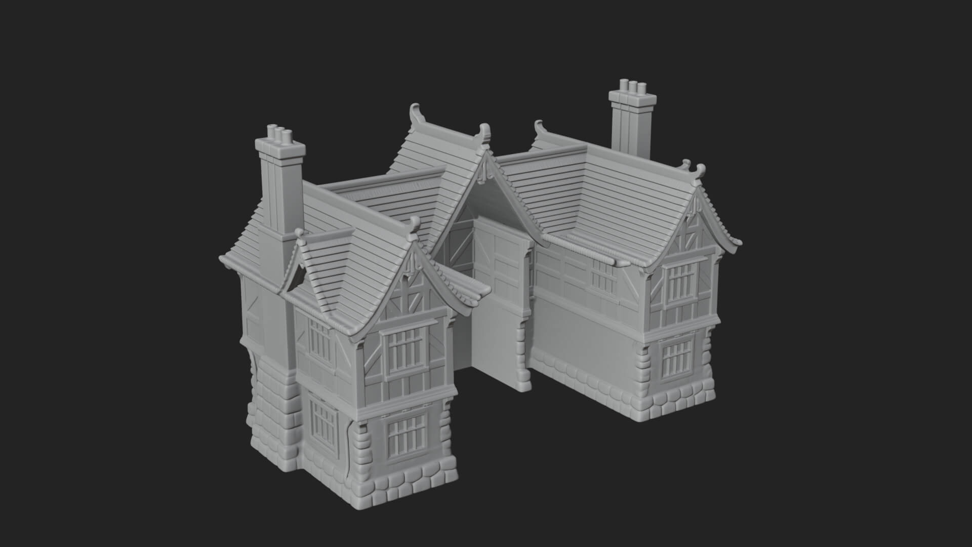 Tudor Timber House Design 4 3D Print Model 3D Model