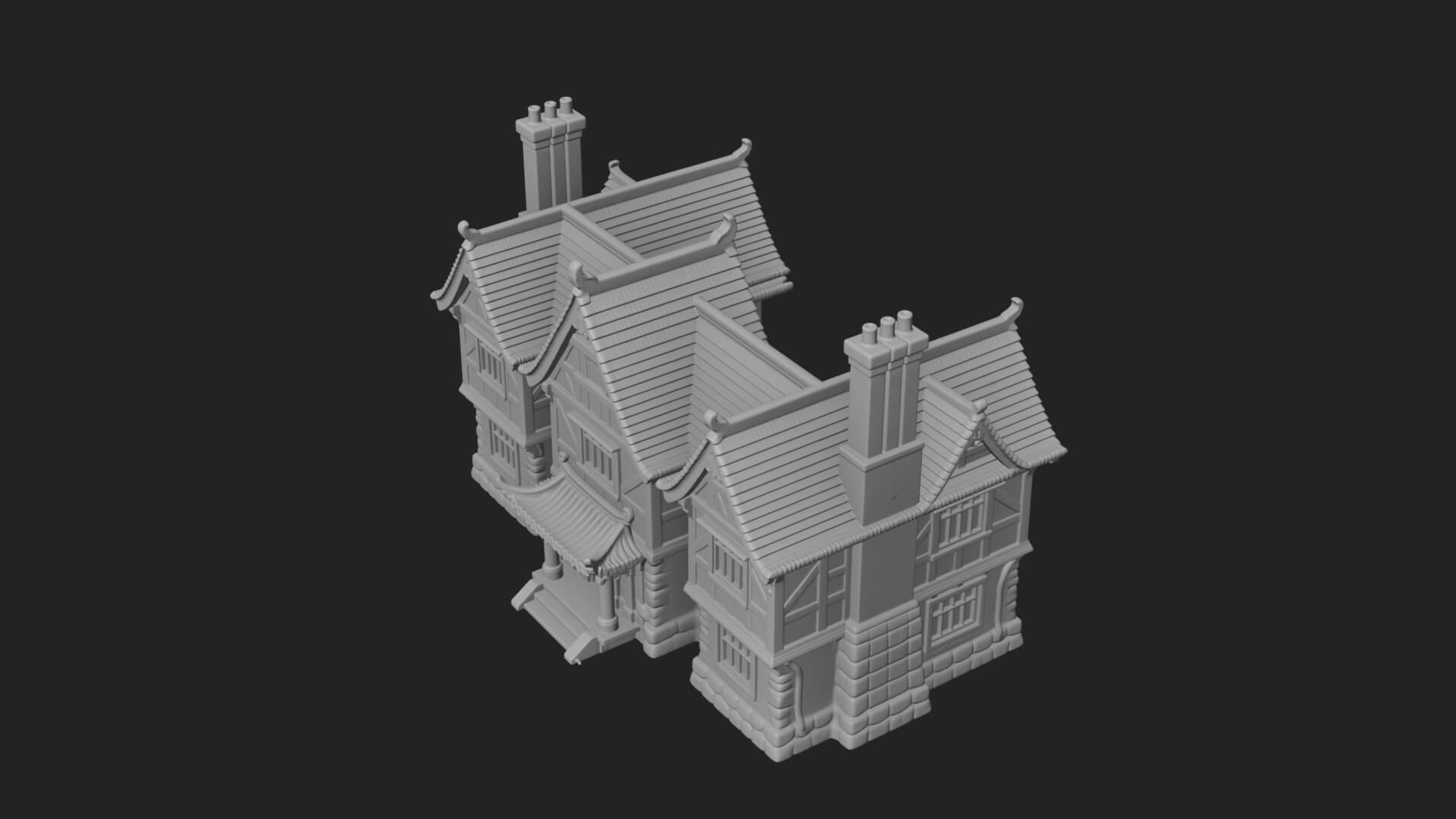 Tudor Timber House Design 4 3D Print Model 3D Model