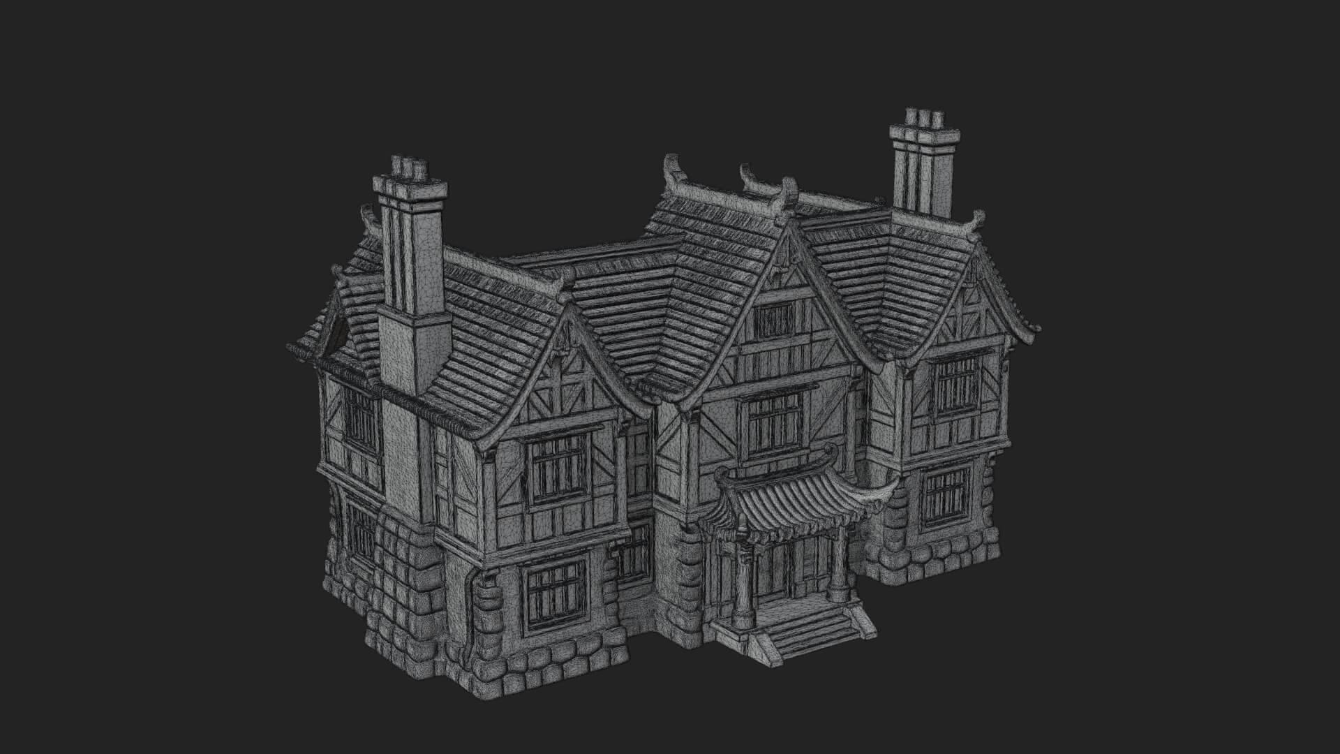 Tudor Timber House Design 4 3D Print Model 3D Model