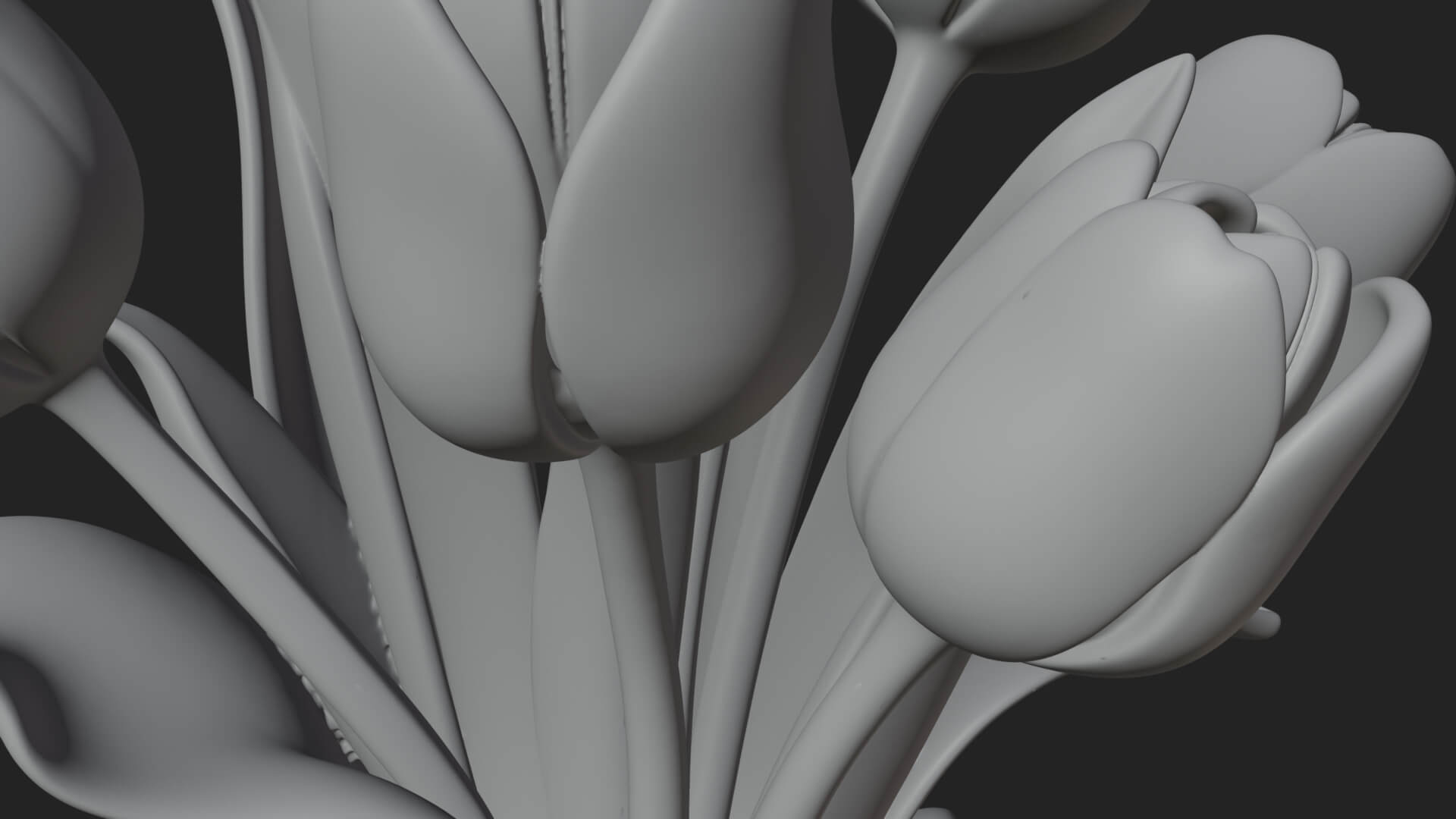Tulip Bouquet Flower Vase Design 1 3D Print Model 3D Model