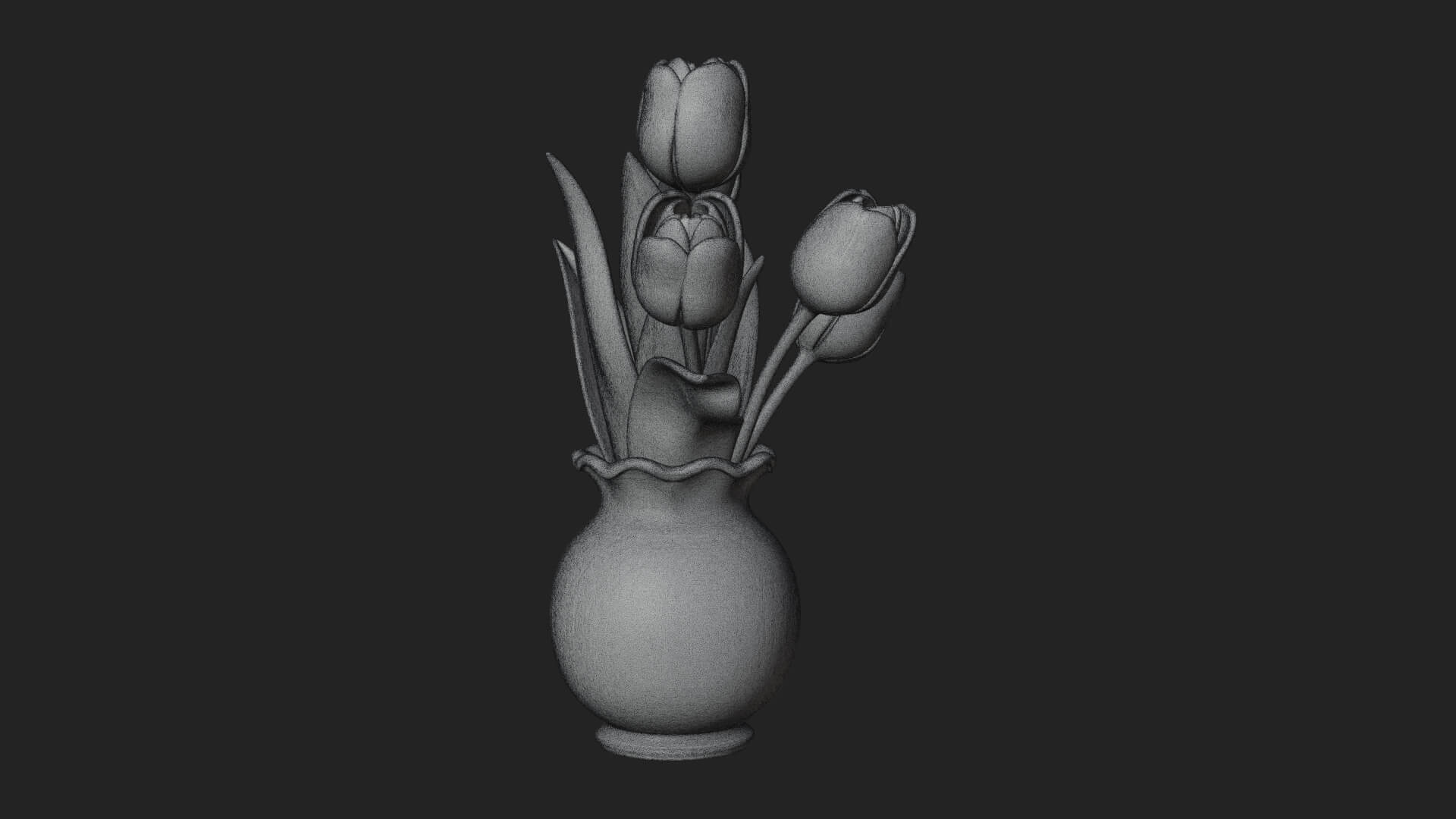 Tulip Bouquet Flower Vase Design 1 3D Print Model 3D Model