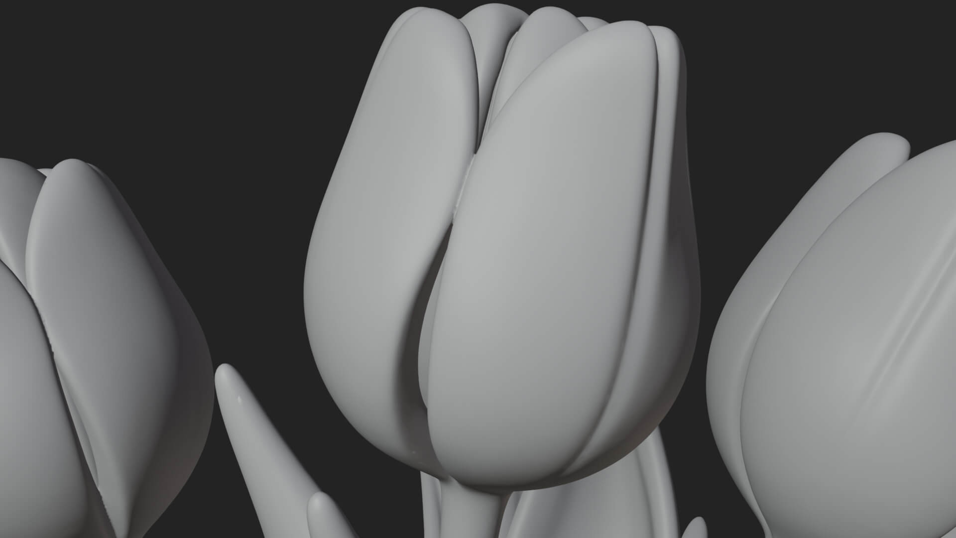 Tulip Bouquet Flower Vase Design 2 3D Print Model 3D Model