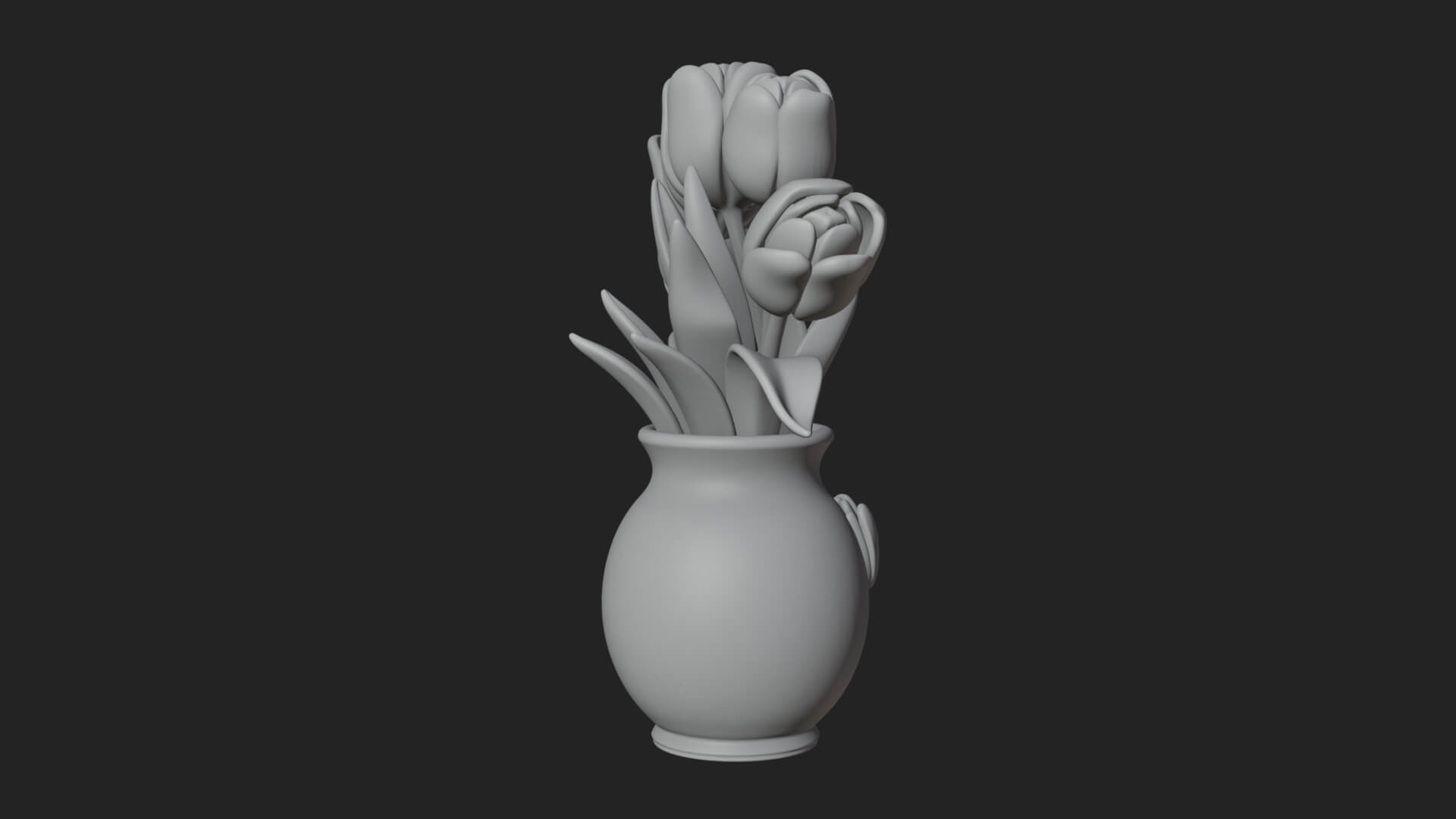 Tulip Bouquet Flower Vase Design 3 3D Print Model 3D Model