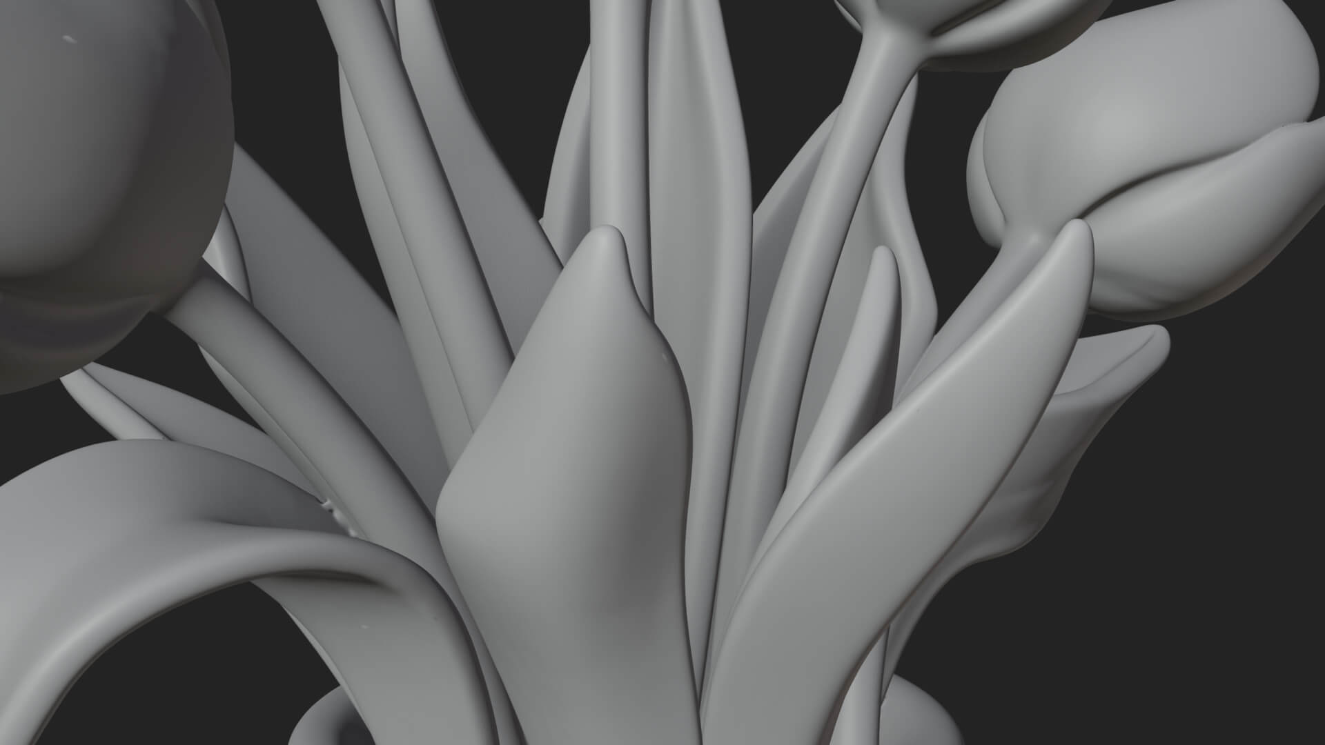 Tulip Bouquet Flower Vase Design 3 3D Print Model 3D Model
