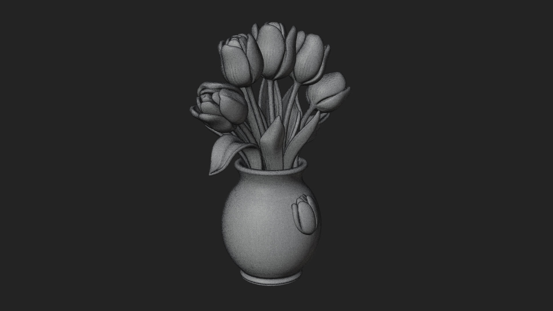 Tulip Bouquet Flower Vase Design 3 3D Print Model 3D Model