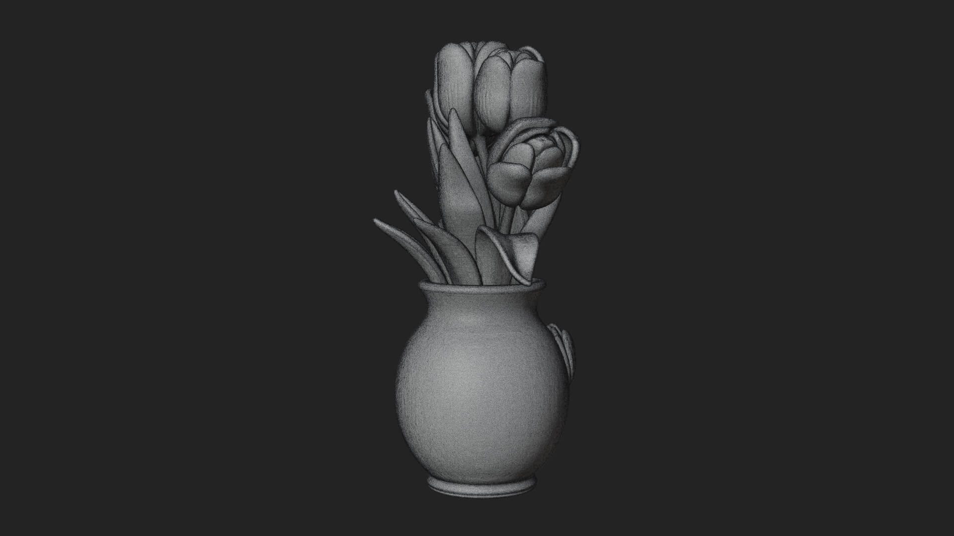 Tulip Bouquet Flower Vase Design 3 3D Print Model 3D Model