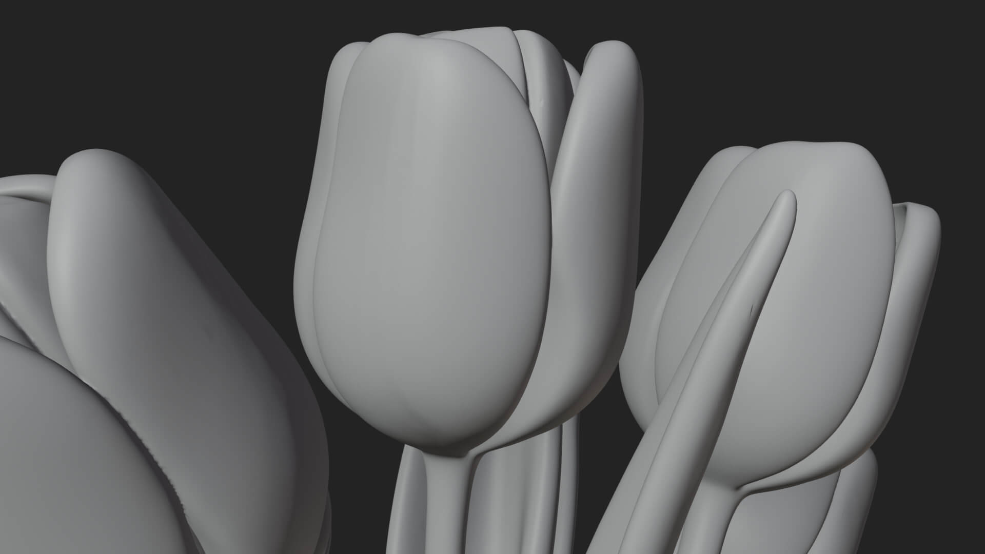 Tulip Bouquet Flower Vase Design 4 3D Print Model 3D Model