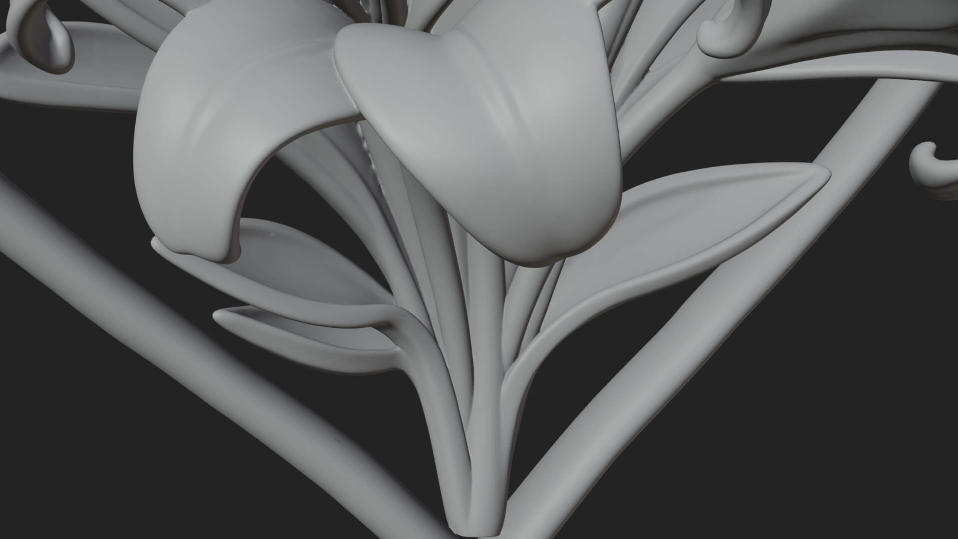 Tulip Flower Heart Plaque Design 1 3D Print Model 3D Model