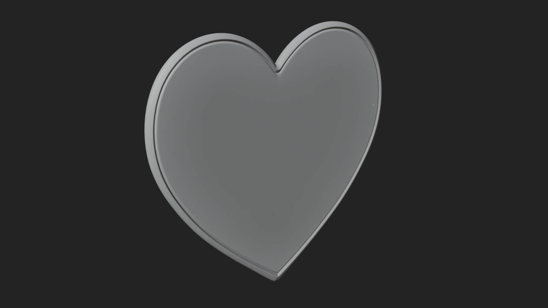 Tulip Flower Heart Plaque Design 2 3D Print Model 3D Model