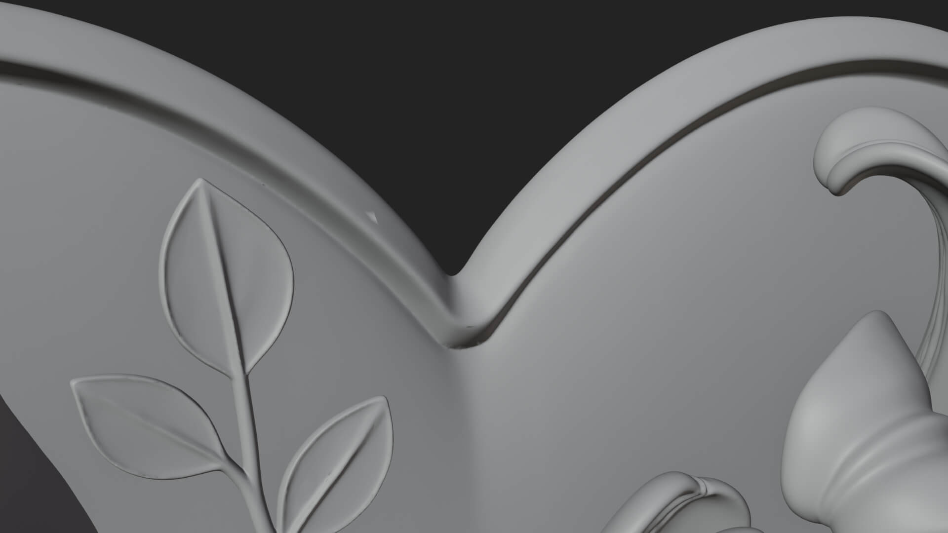 Tulip Flower Heart Plaque Design 2 3D Print Model 3D Model