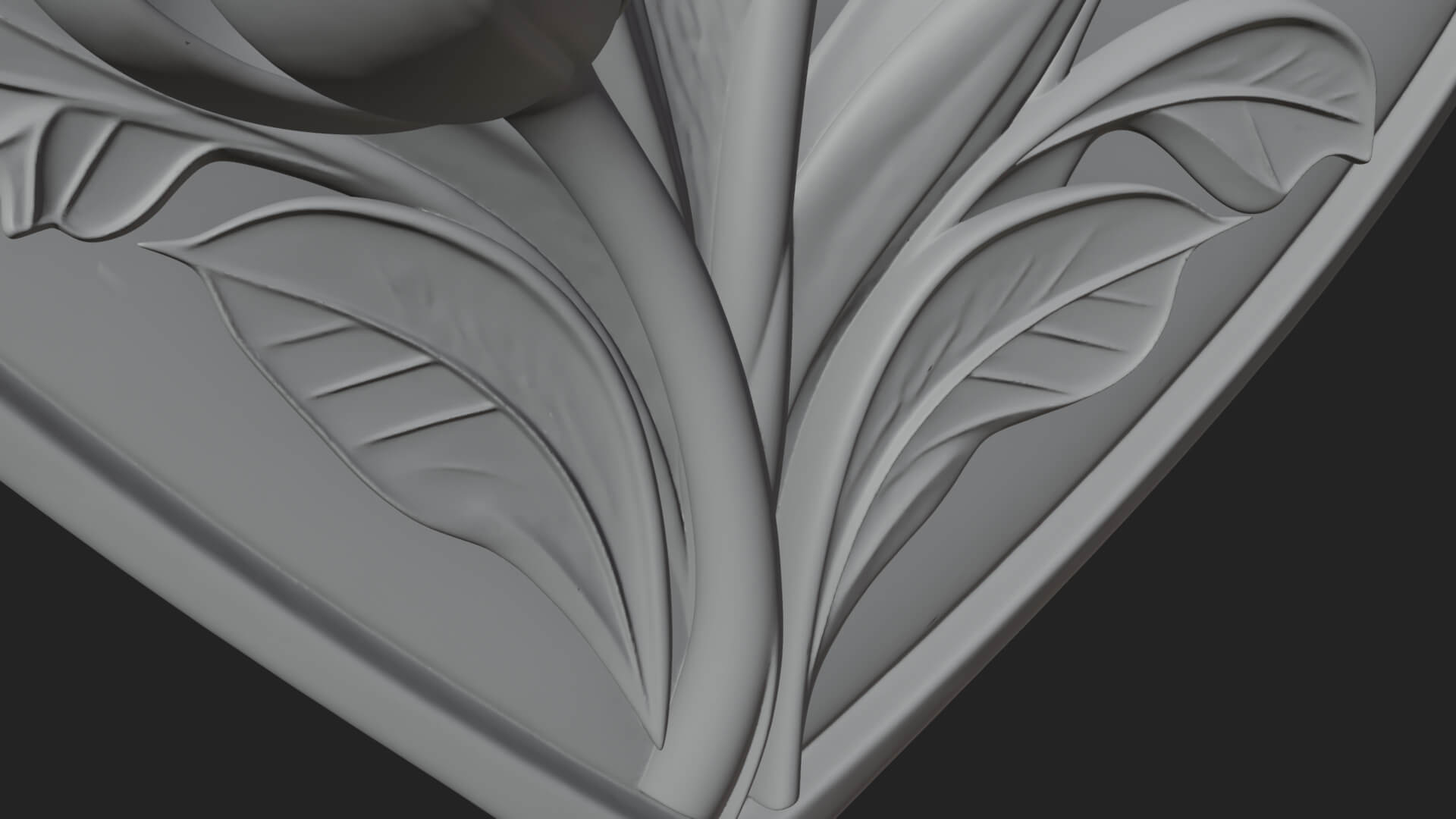 Tulip Flower Heart Plaque Design 2 3D Print Model 3D Model